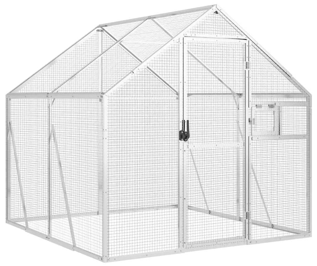 vidaXL Κλουβί Ασημένιο 1,79 x 2 x 1,85 μ. από Αλουμίνιο