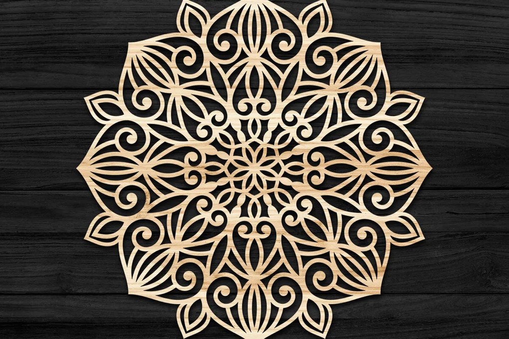 Σετ των 2 Intra απο ξύλο plywood 3mm-4mm πάχος 3D Mandala για Cricut Δίασταση 30x30 cm INTRAFABR-74274259