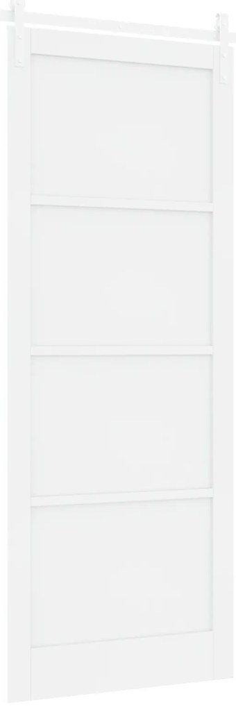 vidaXL Συρόμενη Πόρτα με Σετ Αξεσουάρ Λευκή 93x232 εκ. Μασίφ Ξύλο Πεύκος