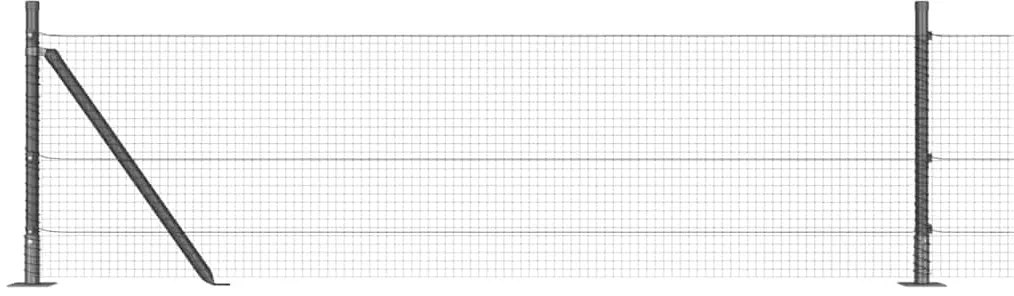 vidaXL Γκρι Σετ Δοκών Φράχτη Σετ 2 Γκρι Μέταλλο 25 x 0.5 m Ανθεκτικό