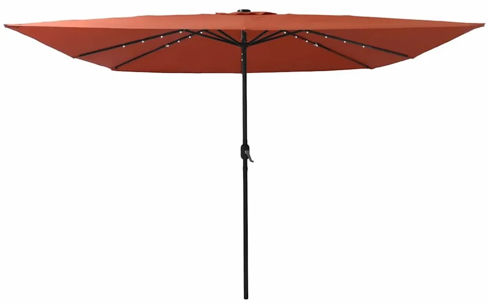vidaXL Ομπρέλα Κήπου Κόκκινο και Μαύρο 295 x 295 x 245 εκ