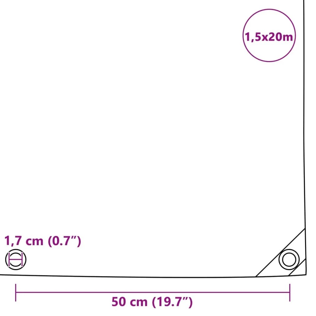 vidaXL Μουσαμάς Πράσινος 1,5 x 20 μ. 650 γρ./μ.²