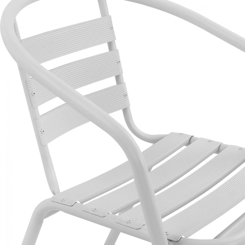 Καρέκλα - Πολυθρόνα LAURA C5037.02 Μεταλλική Λευκή με Φέτες Αλουμινίου 54x59x73Υ εκ. 54x59x73 εκ.