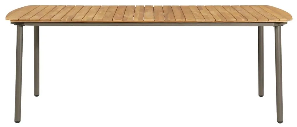 Τραπέζι Κήπου 200 x 100 x 72 εκ. Μασίφ Ξύλο Ακακίας / Ατσάλι - Καφέ