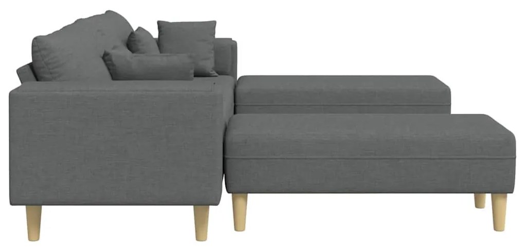 vidaXL Καναπές με μαξιλάρι 3 pcs Σκούρο Γκρι ύφασμα