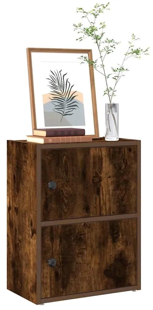 Βιβλιοθήκη Καπνιστή Δρυς 40x24x52 εκ. από Επεξεργασμένο Ξύλο