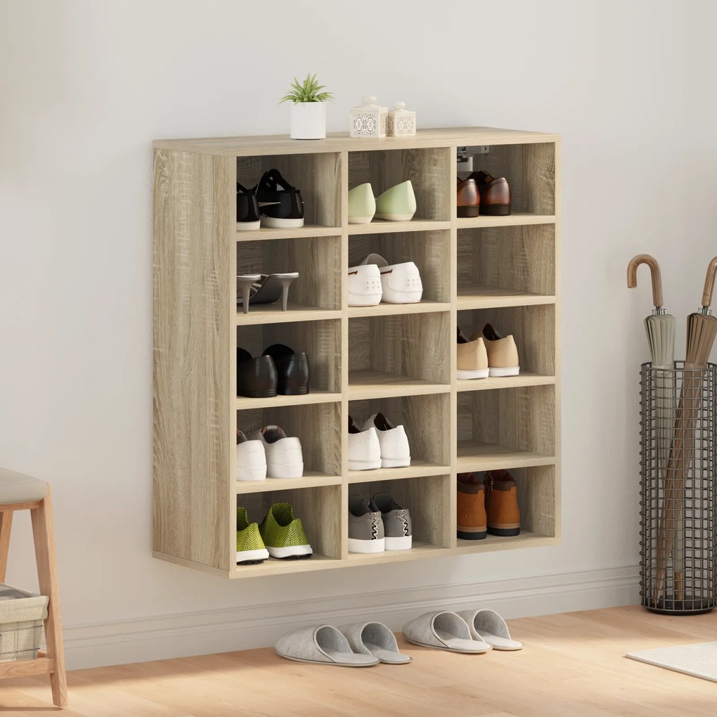 vidaXL Ντουλάπα Παπουτσιών με ράφι Sonoma Δρυς 77.5 x 30 x 83.5 εκ.