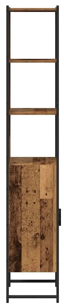 vidaXL Ντουλάπι Μπάνιου με ράφι Παλαιό ξύλο 33 x 33 x 185.5 εκ