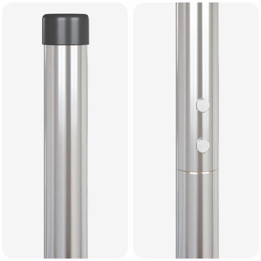 vidaXL Πό posts φράχτη 2 pcs Ασημί 130 cm Ατσάλι με Επικάλυψη Πούδρας