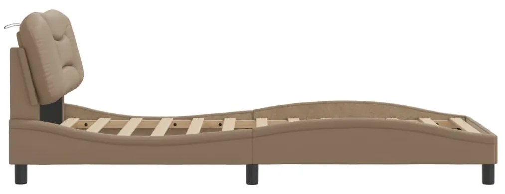 vidaXL Πλαίσιο κρεβατιού χωρίς Στρώμα Hvar Καπουτσίνο 80x200 εκ. Συνθ. Δέρμα