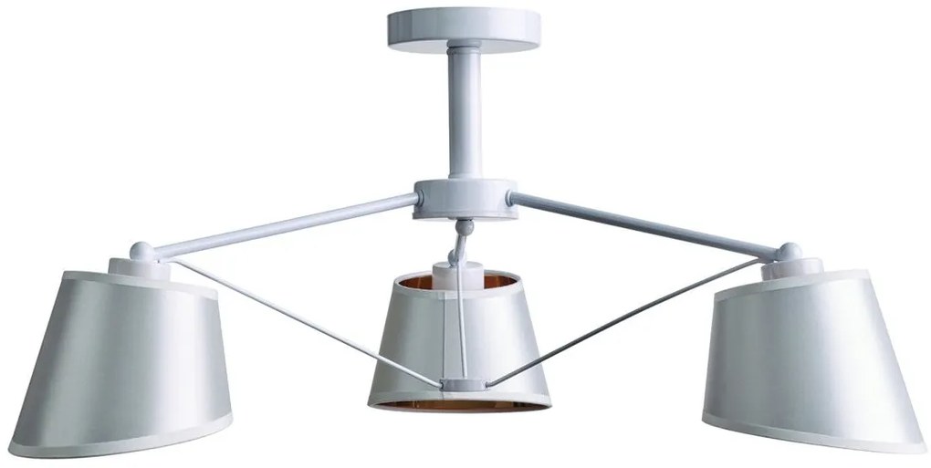 Πλαφονιέρα Φωτιστικό Οροφής 3xΕ27 Arkolight 1654-1/3 Λευκό-Χρυσό