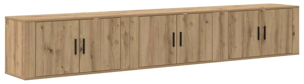 vidaXL Σετ Βαθμιδωτών Ντουλαπιών Τηλεόρασης 3 pcs Artisan Oak