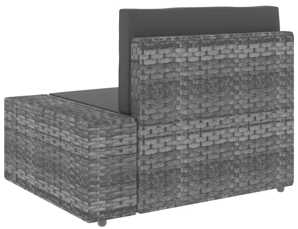 vidaXL Καναπές Αρθρωτός Τριθέσιος Γκρι από Συνθετικό Ρατάν