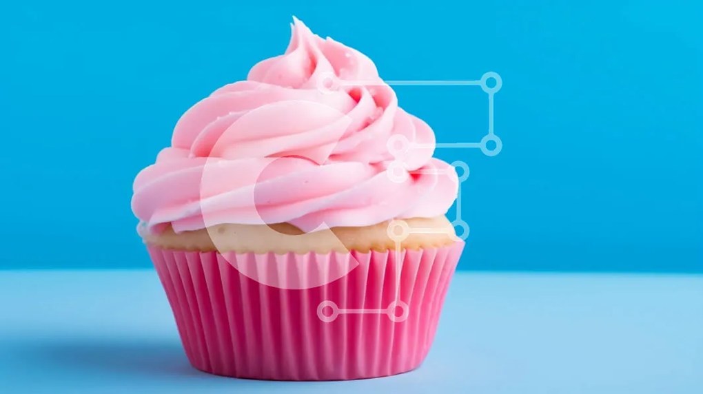 Intra Συλλεκτικό Ξύλινο Παζλ Plywood  4mm - Νόστιμο ροζ cupcake με στροβιλισμένο πάγωμα Σε Ξύλινο Κουτί - Διαστάσεις: 10x10 cm – 25 κομμάτια