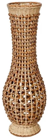 Βάζο Gucre Inart ξύλο-rattan pe Φ25x70εκ 337-000032 337-000032 Μπεζ