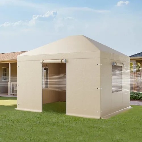 VEVOR Winter Gazebo Cover Fits 3.07 x 3.67 m Hardtop Gazebos, All-Weather Gazebo Cover with Sidewalls &amp; Windows, High-Density PE Material, Enclosed Storage Shelter Covers, Gazebos not Included