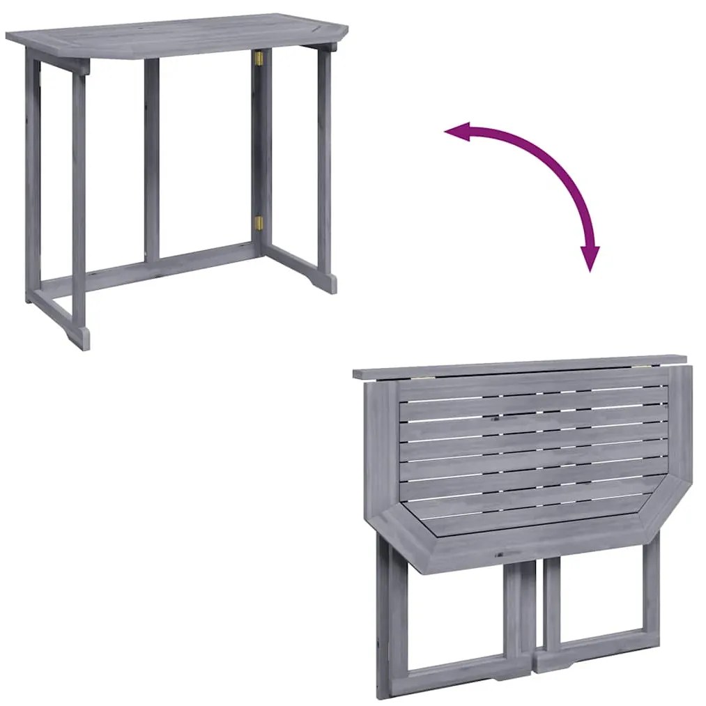 vidaXL Τραπέζι Μπαλκονιού Πτυσσόμενο 90x50x74 εκ. Μασίφ Ξύλο Ακακίας