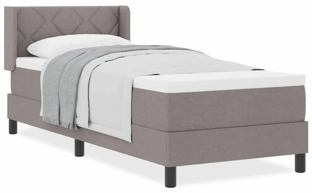vidaXL Κρεβάτι box spring με στρώμα με στρώμα Taupe 80 x 200 cm