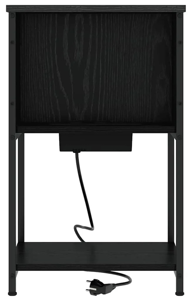 vidaXL Κομοδίνο 2 pcs Μαύρη δρυς 38 x 31 x 61 εκ Επεξεργασμένο ξύλο
