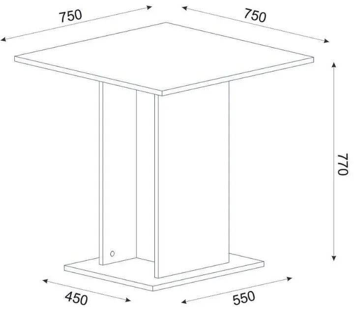 Τραπέζι Allos Megapap χρώμα sapphire oak 75x75x77εκ. - GP042-0263,1