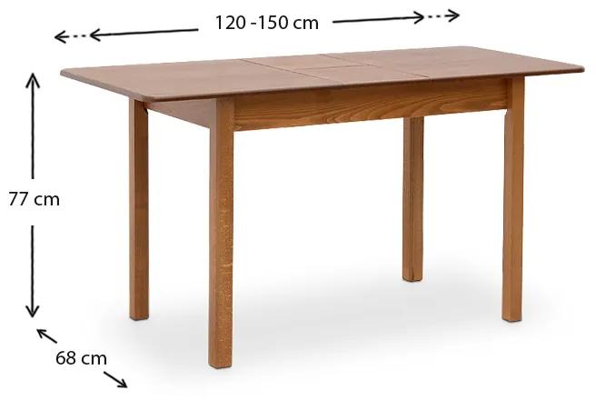Σετ τραπεζαρίας Bergen Megapap 5 τμχ μασίφ ξύλο - MDF με επεκτεινόμενο τραπέζι 120/150x68x77εκ.