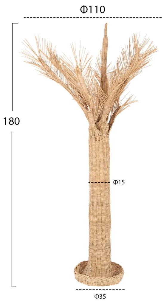 ΔΙΑΚΟΣΜΗΤΙΚΟ ΔΕΝΤΡΟ HM7871 RATTAN ΣΕ ΦΥΣΙΚΟ ΧΡΩΜΑ Φ110x180Yεκ. - HM7871