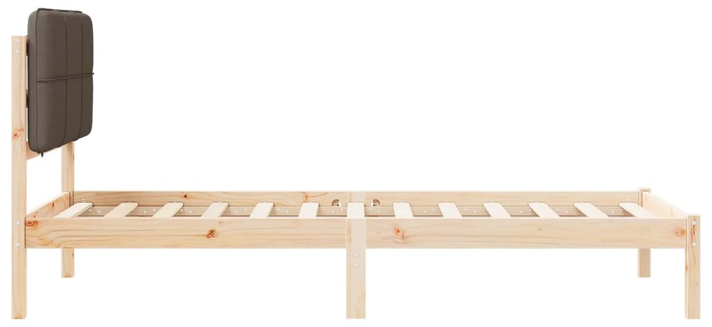 vidaXL Σκελετός Κρεβατιού με Επενδεδυμένο Κεφαλάρι Taupe 90 x 200 cm