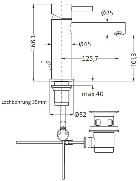 Μπαταρία νιπτήρος Herzbach DESIGN iX Medium-Xalkino