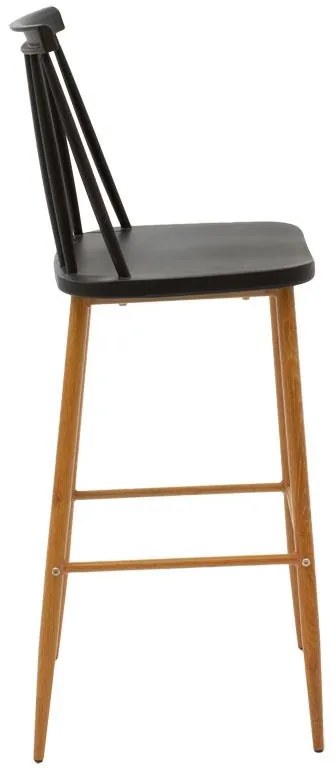 Σκαμπό μπαρ Aurora PP μαύρο-φυσικό πόδι 42x49x109εκ 2αδα 43x49x107 εκ.