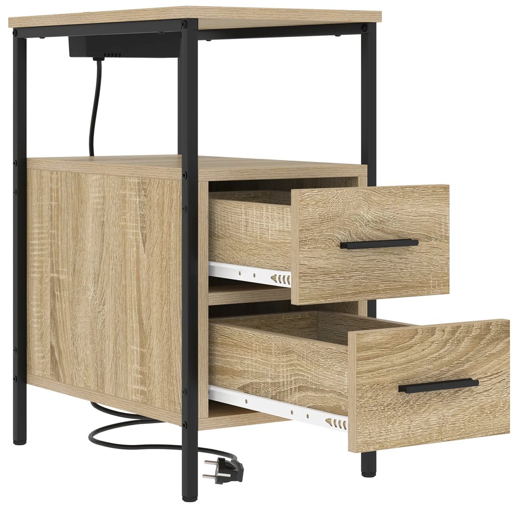 vidaXL Κομοδίνο Sonoma Δρυς 30 x 48 x 61 εκ Επεξεργασμένο ξύλο