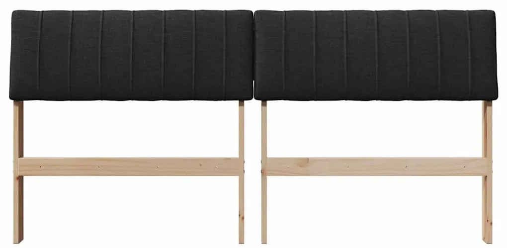 vidaXL Ταπετσαρισμένο κεφαλάρι Μαύρο 160 cm Στερεά ξυλεία πεύκου