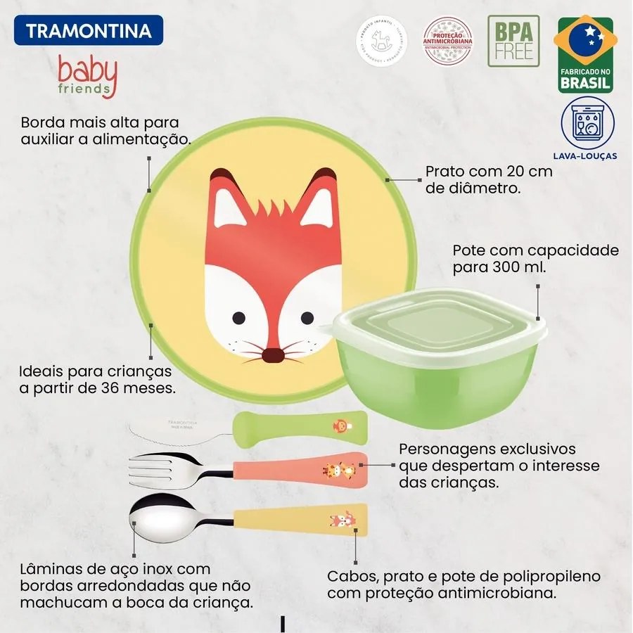 Σετ 5τεμ. Παιδικό ύ Πρωινού BABY FRIENDS 23797/908 - Tramontina