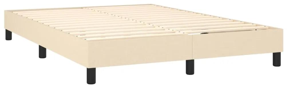 vidaXL Κρεβάτι Boxspring με Στρώμα Κρεμ 140x200 εκ. Υφασμάτινο