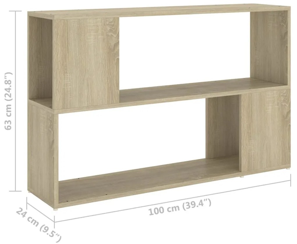 Βιβλιοθήκη Sonoma Δρυς 100 x 24 x 63 εκ. από Μοριοσανίδα - Καφέ