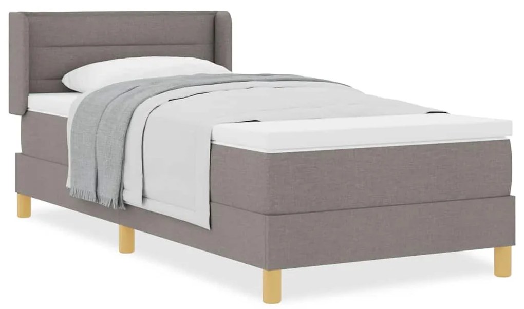 vidaXL Κρεβάτι με Ελατήρια με στρώμα Taupe 80 x 200 cm ύφασμα