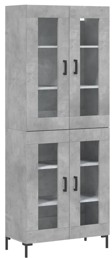 vidaXL Ντουλάπι Γκρι Σκυροδέματος 69,5x34x180 εκ. Επεξεργασμένο Ξύλο