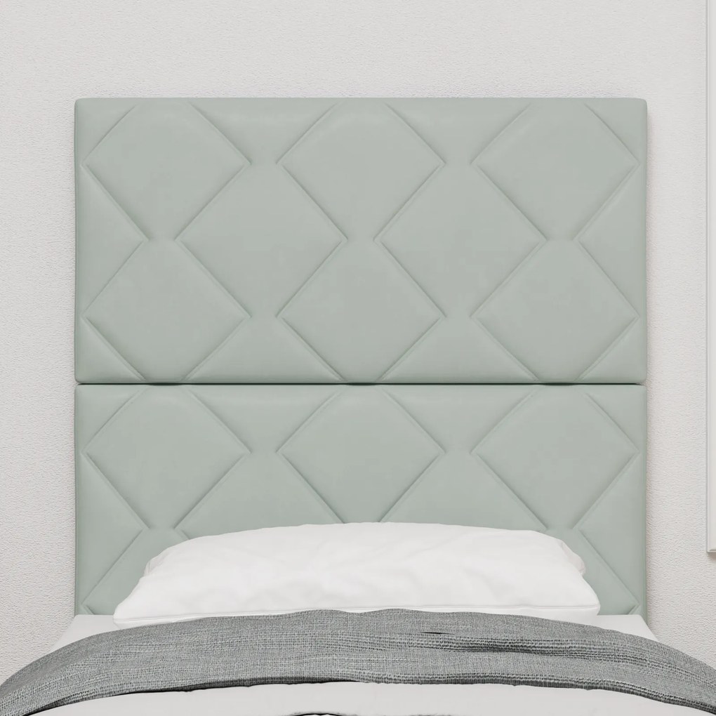 vidaXL Κεφαλάρι  Διαμαντένιων Μπλοκ Light Grey 80 cm Βελούδο