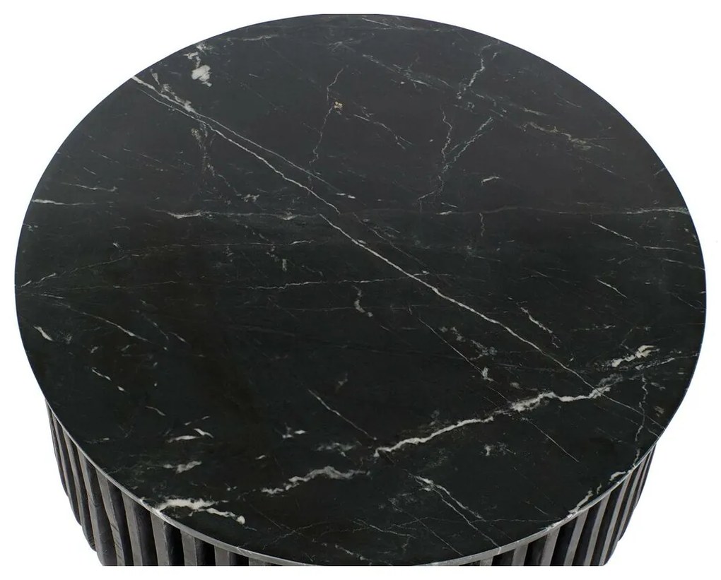Βοηθητικό Τραπέζι DKD Home Decor Μαύρο Μάρμαρο 90 x 90 x 45 cm Ξύλο από Μάνγκο