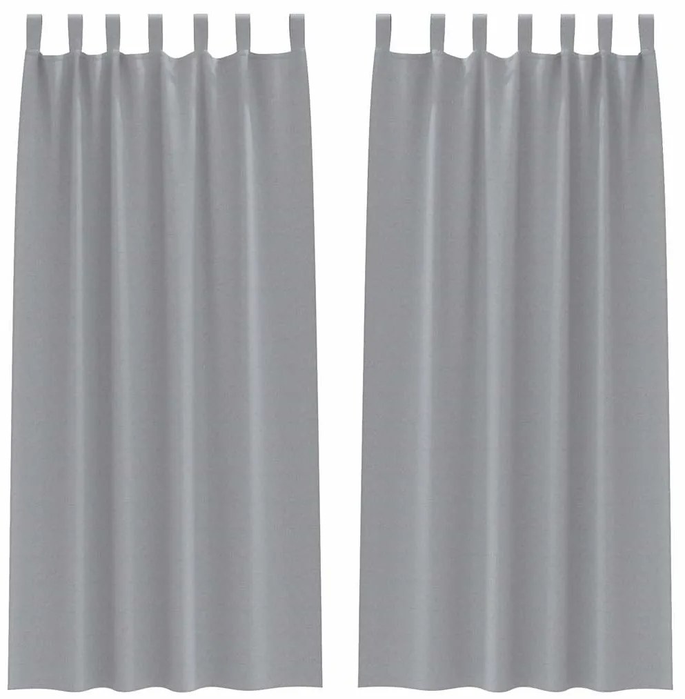 vidaXL Κουρτίνες 2 pcs Ανοιχτό γκρι 245x140εκ. Πολυεστέρας