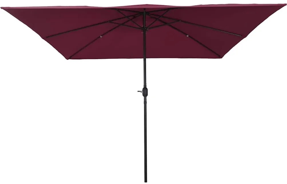 vidaXL Ομπρέλα Κήπου Κόκκινο και Μαύρο 295 x 295 x 245 εκ