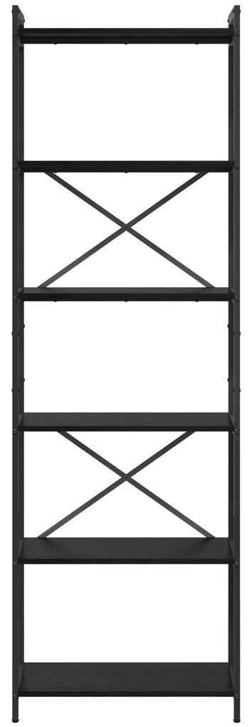 vidaXL Βιβλιοθήκη Μαύρη δρυς 60 x 30 x 188 εκ Μοριοσανίδα