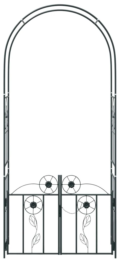 vidaXL Κήπος Αψίδα με κλειδαριά Μαύρο 102 x 50 x 218 εκ.