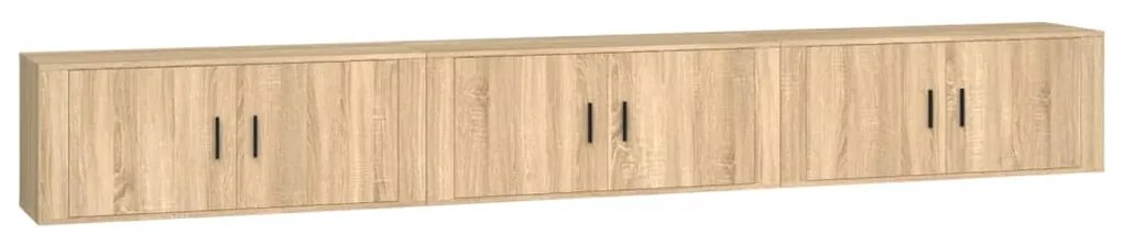 vidaXL Έπιπλα Τηλεόρασης Επιτοίχια 3 τεμ. Sonoma Δρυς 100x34,5x40 εκ