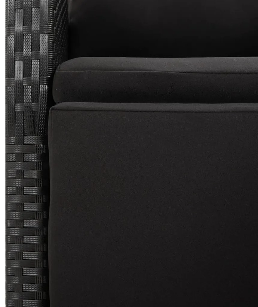 vidaXL Σετ Τραπεζαρίας Κήπου 5 τεμ. Μαύρο Συνθετικό Ρατάν/Ξύλο Ακακίας