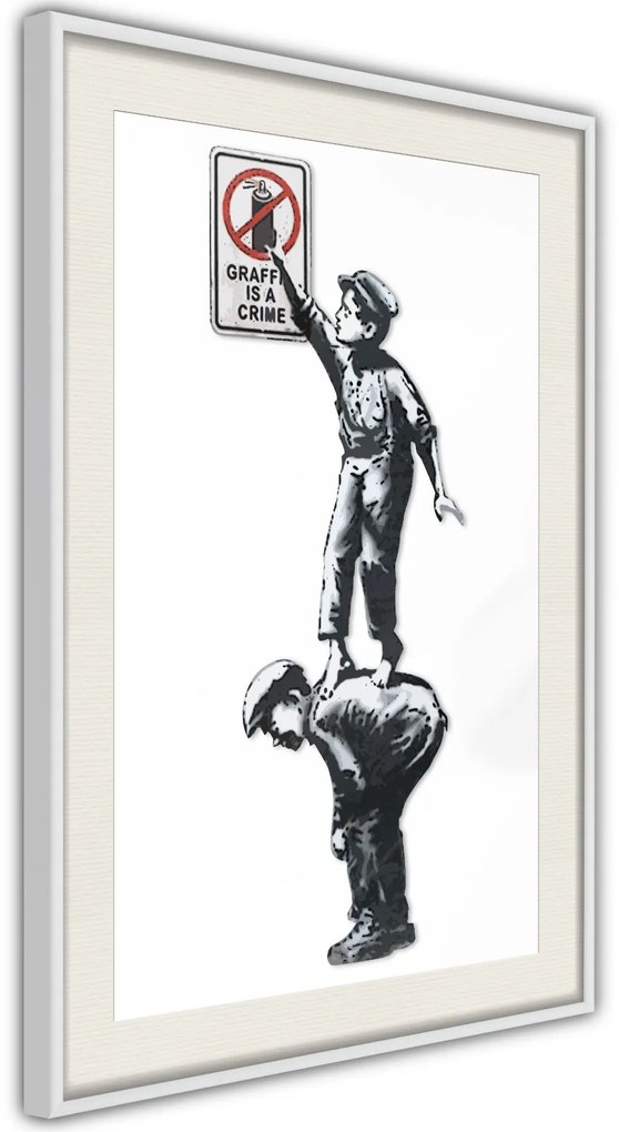 Αφίσα - Banksy: Graffiti Is a Crime - 20x30 - Χρυσό - Χωρίς πασπαρτού