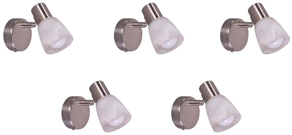 SE 130-C1 (x5) Softy Packet Nickel mat adjustable spotlight with opal glass+ HOMELIGHTING 77-8849