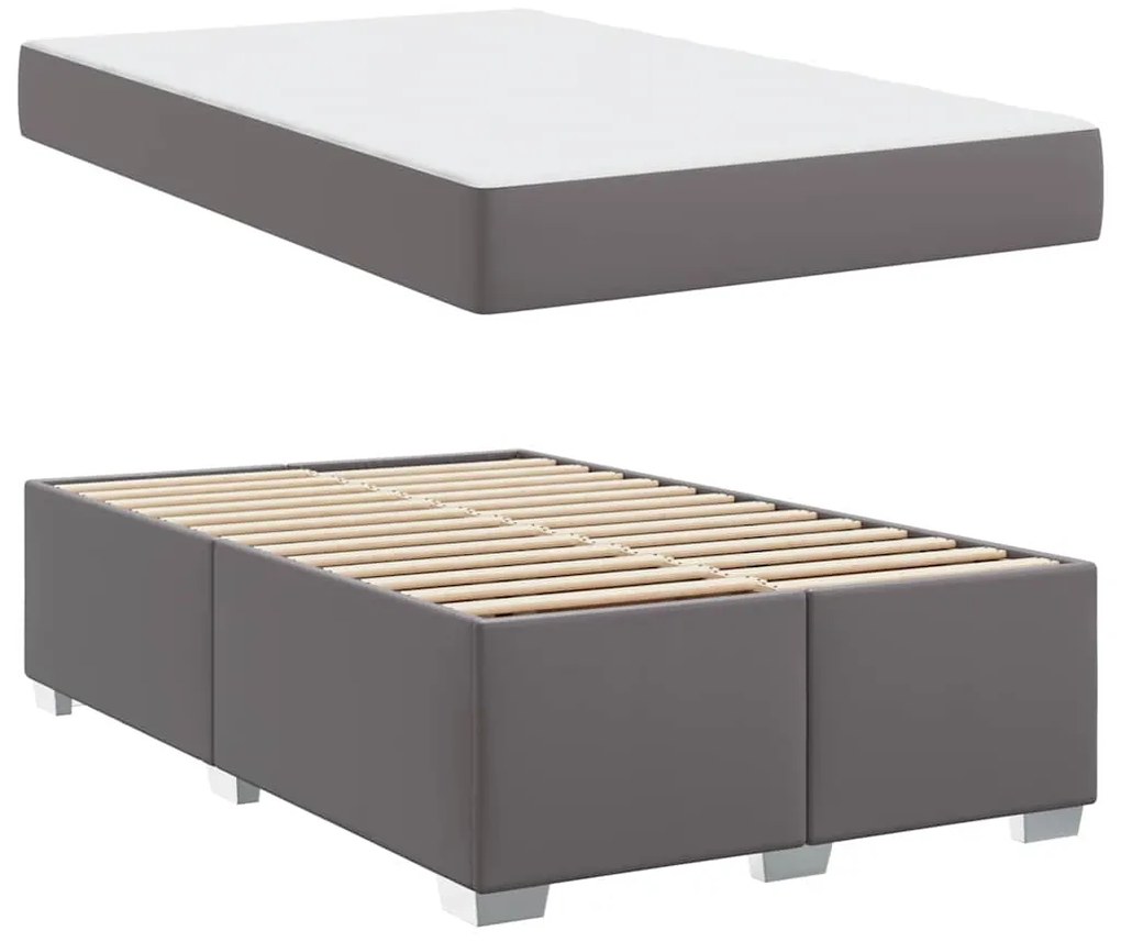 vidaXL Σκελετός Κρεβατιού Γκρι 120 x 190 cm Τεχνητό δέρμα