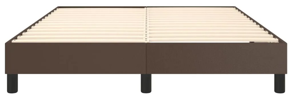 vidaXL Σκελετός Κρεβατιού με Ελατήρια Καφέ 140x200 εκ. από Συνθετικό Δέρμα