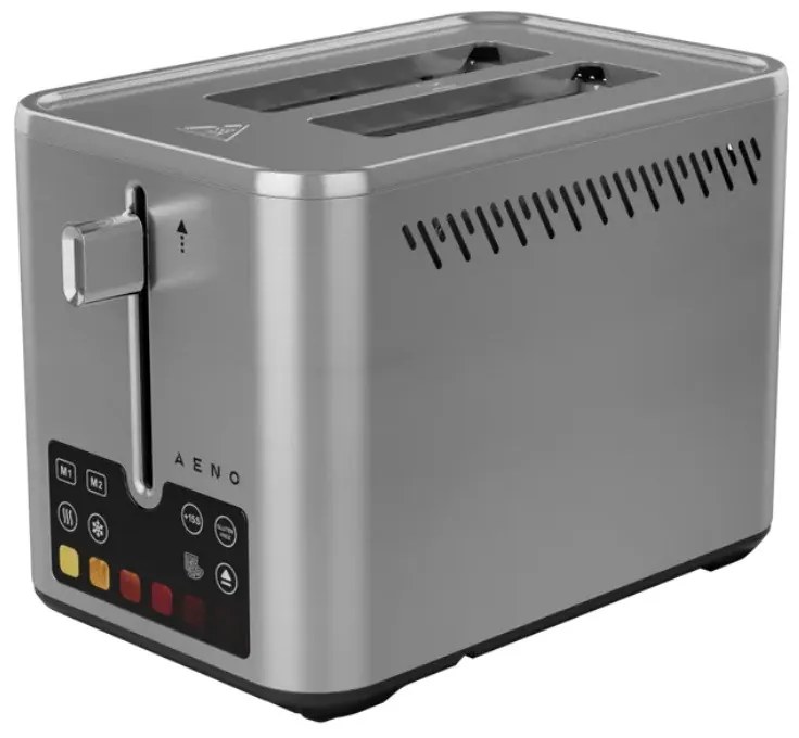 Τοστιέρα ψωμιού AENO ATS0004, 1600W, 4 φέτες, 6 στάδια, 3 λειτουργίες, αφαιρούμενος δίσκος για ψίχουλα, Inox