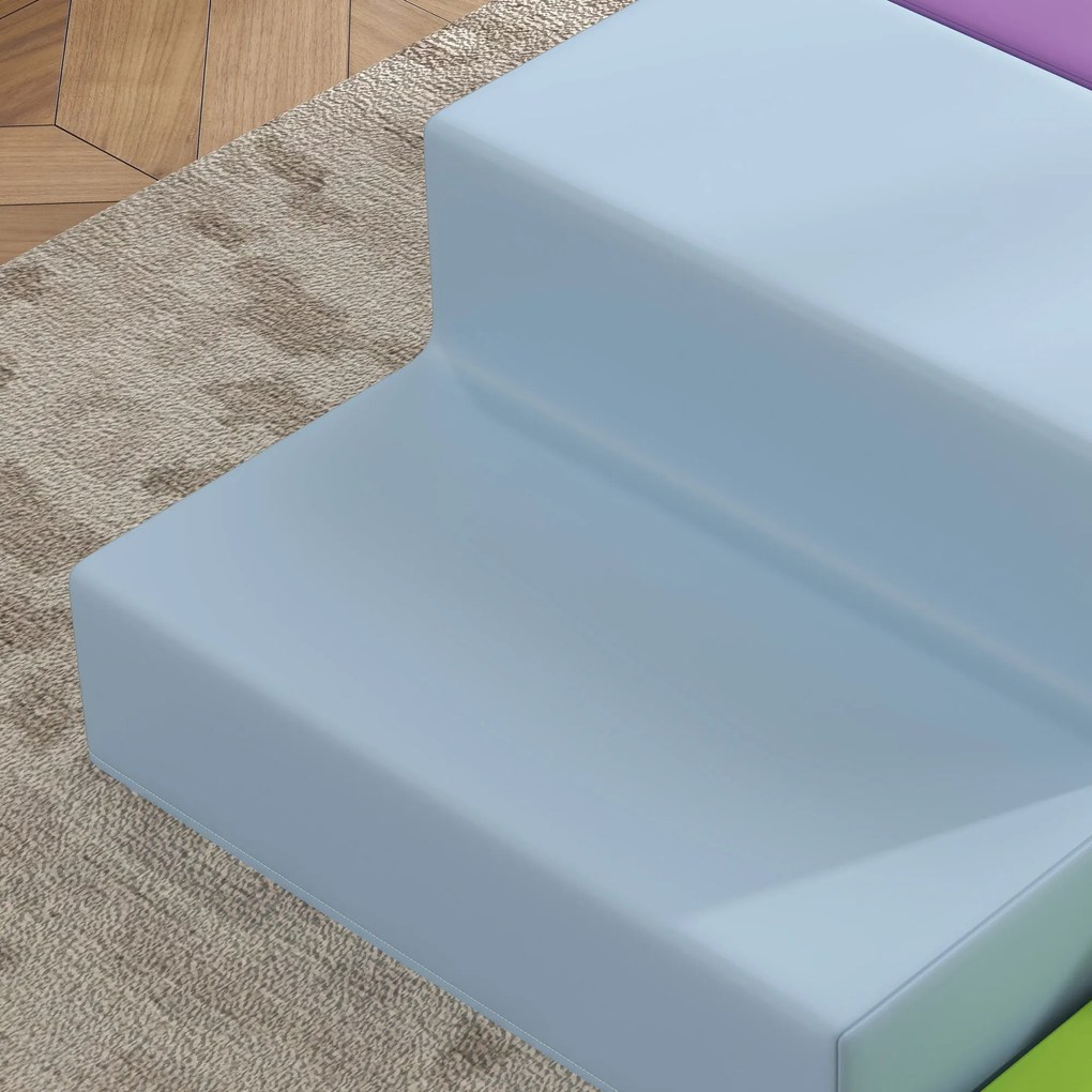 HOMCOM Σετ μαλακών τουβλών για παιδιά, παιχνίδι αναρρίχησης και μπουσούλημα, μαλακή δερματίνη, αφρός EPE, Πολύχρωμο